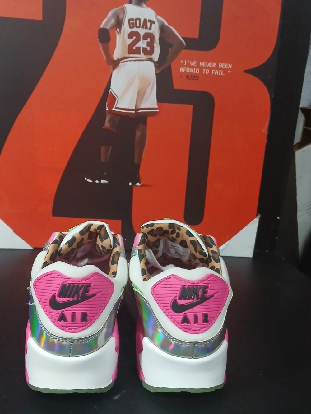 Nike Air Max '90 LX 'Daisy Leopard Iridescent' Womens Size-7 ,LIKE NEW!